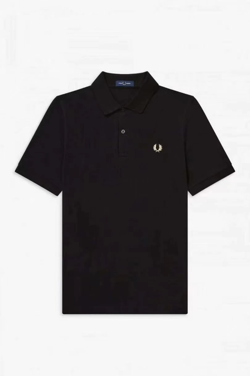 Fred Perry T-Shirts Short-Sleeve Polo Shirt with Tipped Collar and Laurel Wreath Embroidery — 18