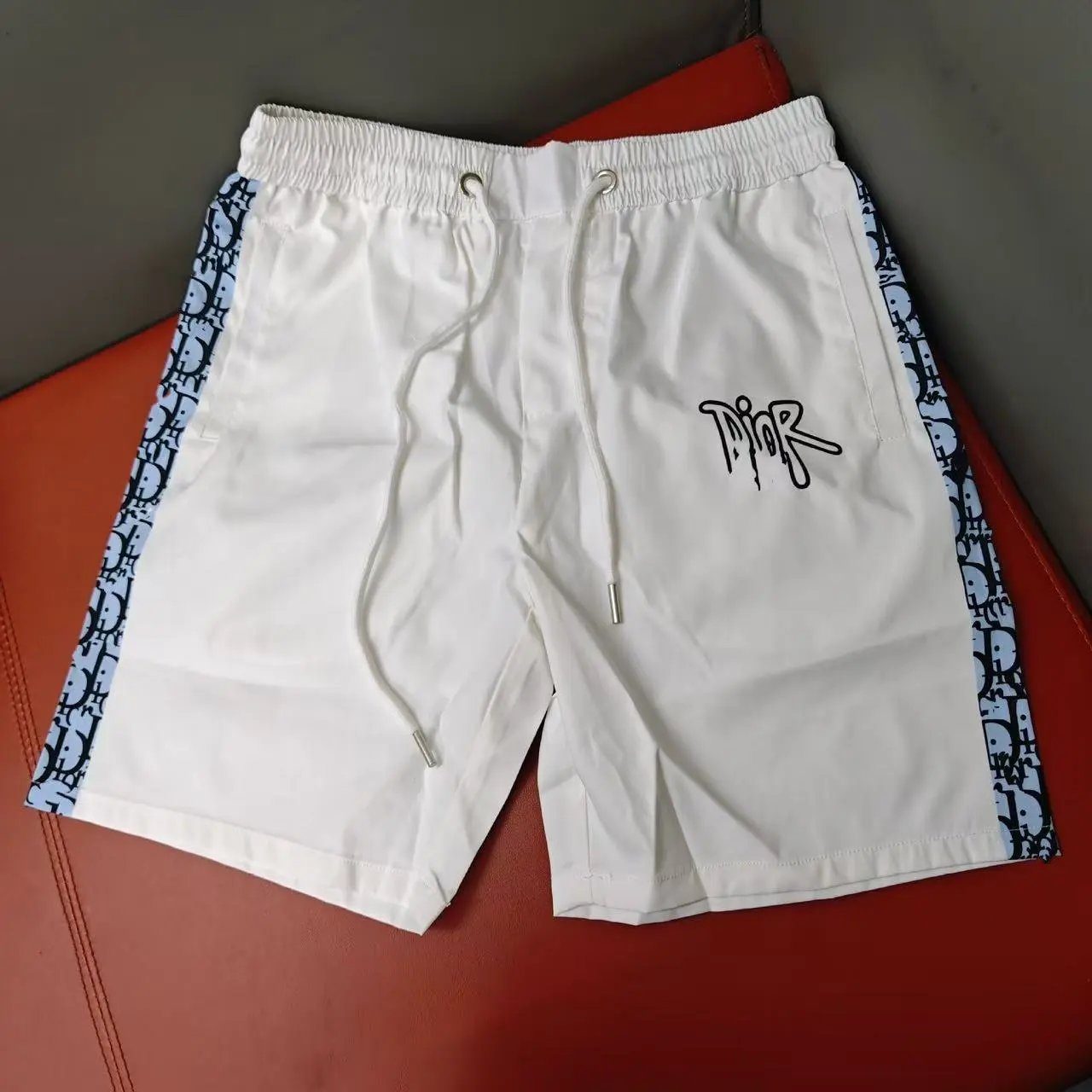 Dior Shorts Drawstring with logo embroidery and monogram side panels — 30