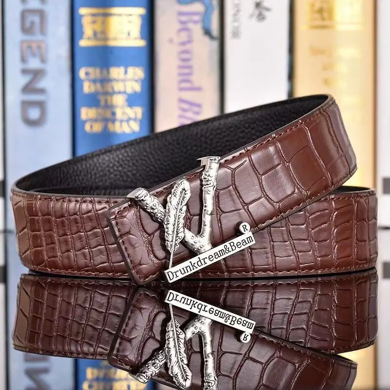 Louis Vuitton Belts LV Initiales buckle embossed monogram belt with contrast stripe — 23