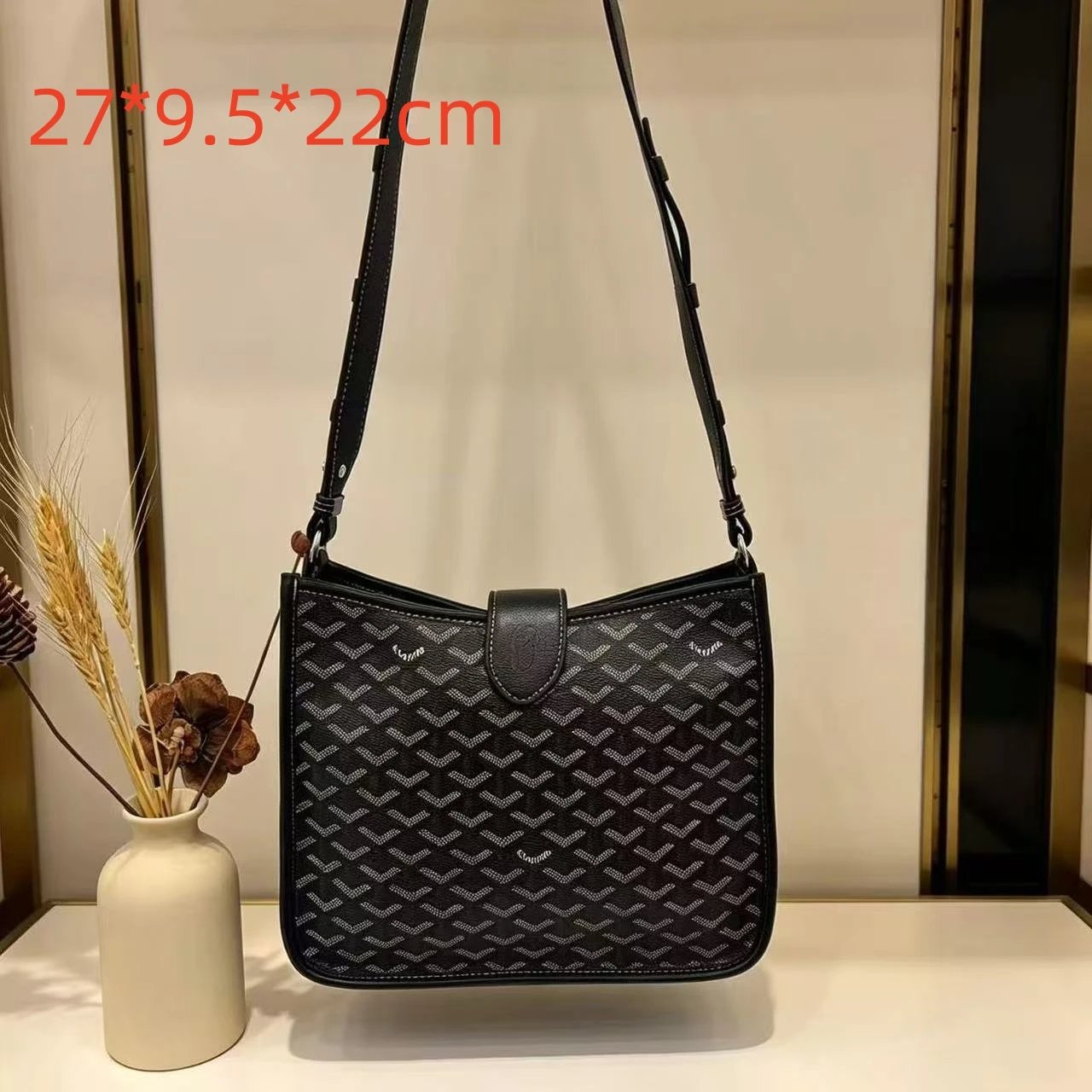 Unbranded Shoulder Bags Monogram-pattern cylindrical zip bag — 17