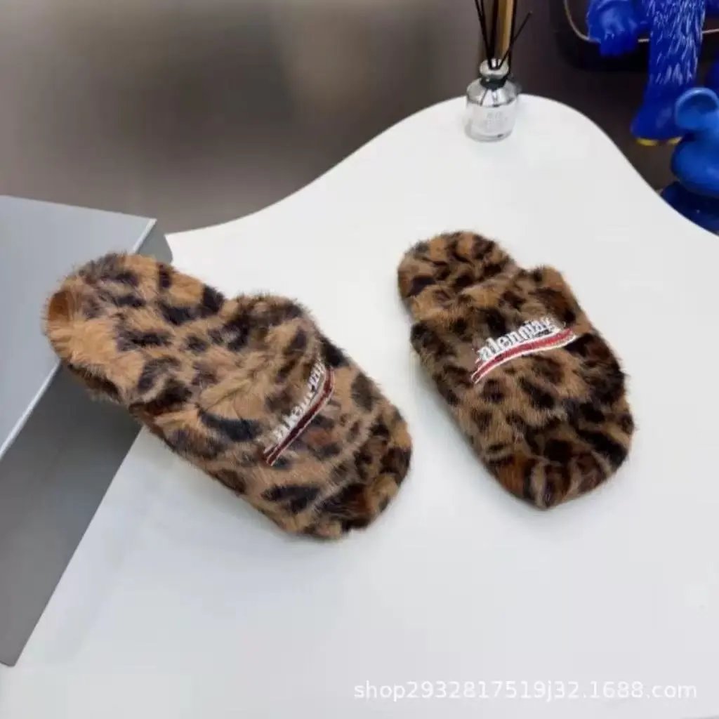 Balenciaga Slippers Teddy shearling logo slide — 7