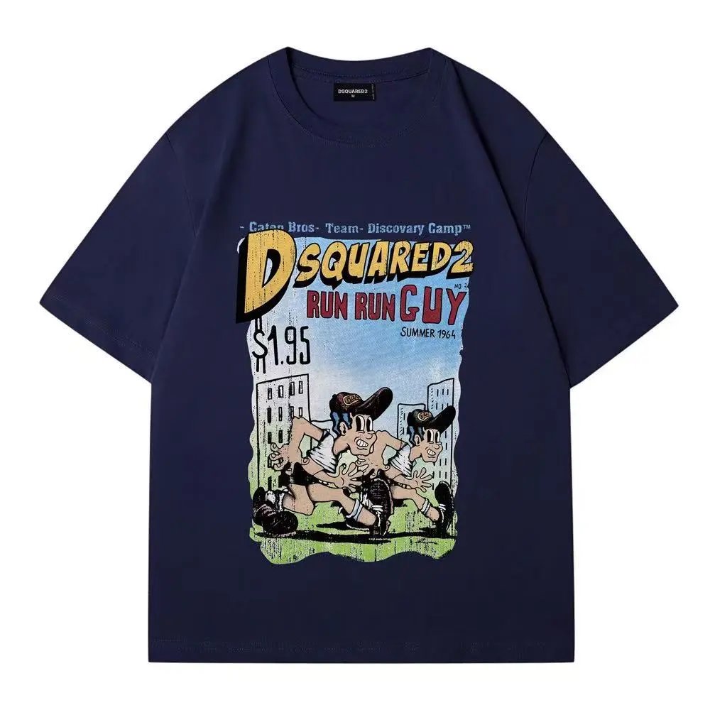 Saint Laurent T-Shirts Striped SL crest graphic crew-neck T-shirt — 7