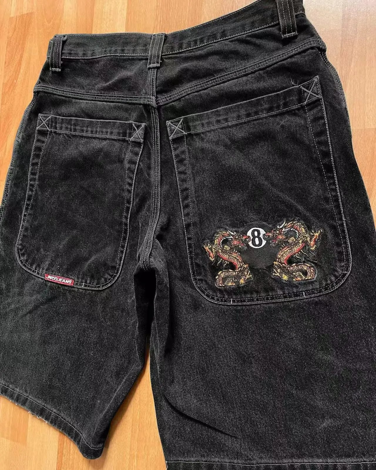 Unbranded Jeans Loose wide-leg graphic embroidered — 39