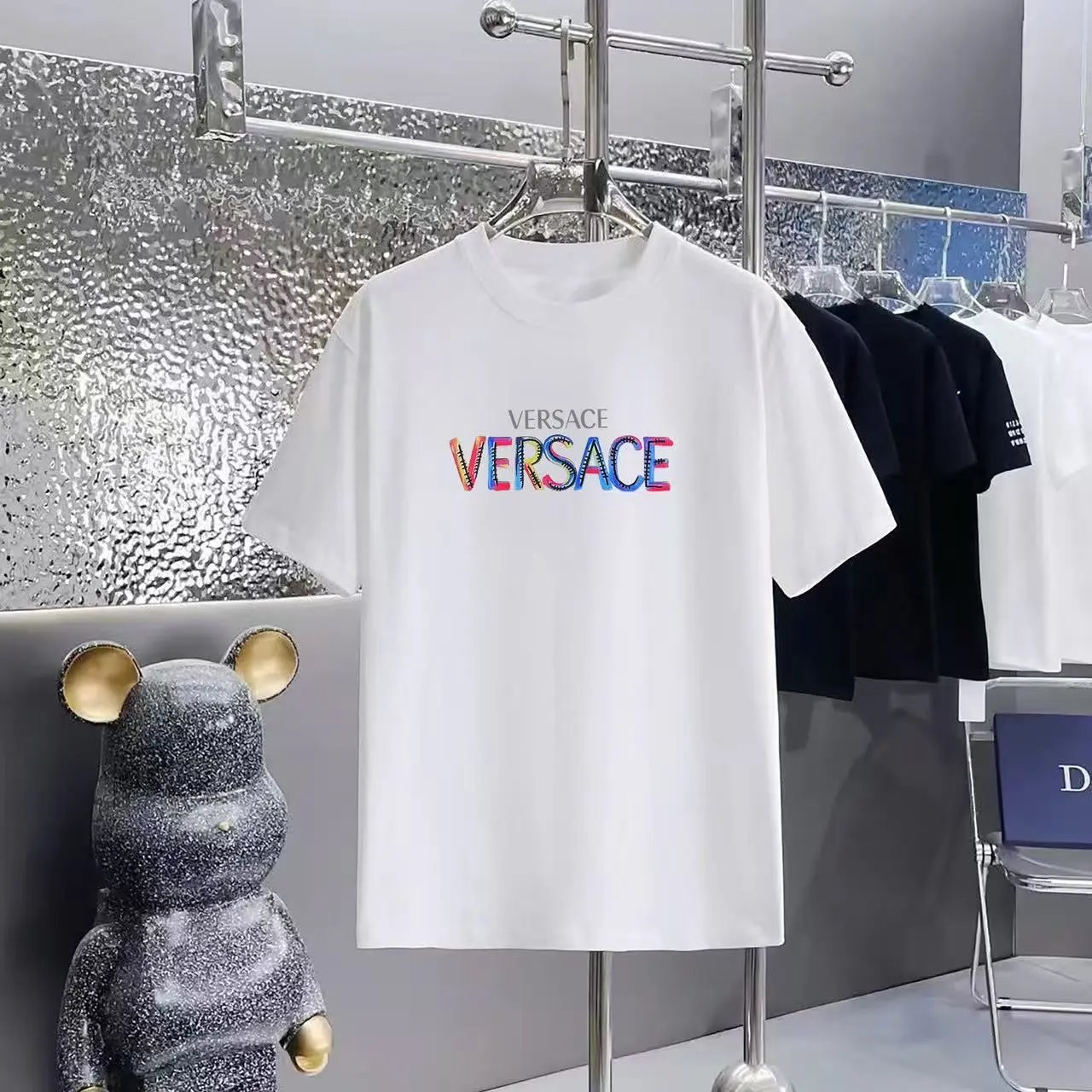 Versace T-Shirts Logo Print Short-Sleeve T-Shirt — 21