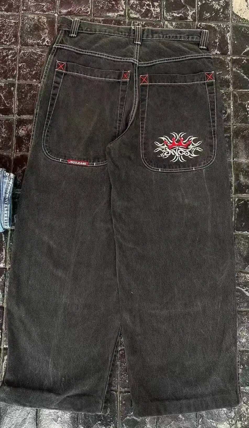 Unbranded Jeans Loose wide-leg graphic embroidered — 30