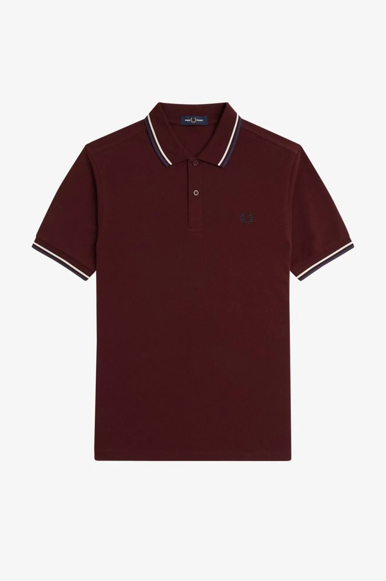 Fred Perry T-Shirts Short-Sleeve Polo Shirt with Tipped Collar and Laurel Wreath Embroidery — 32