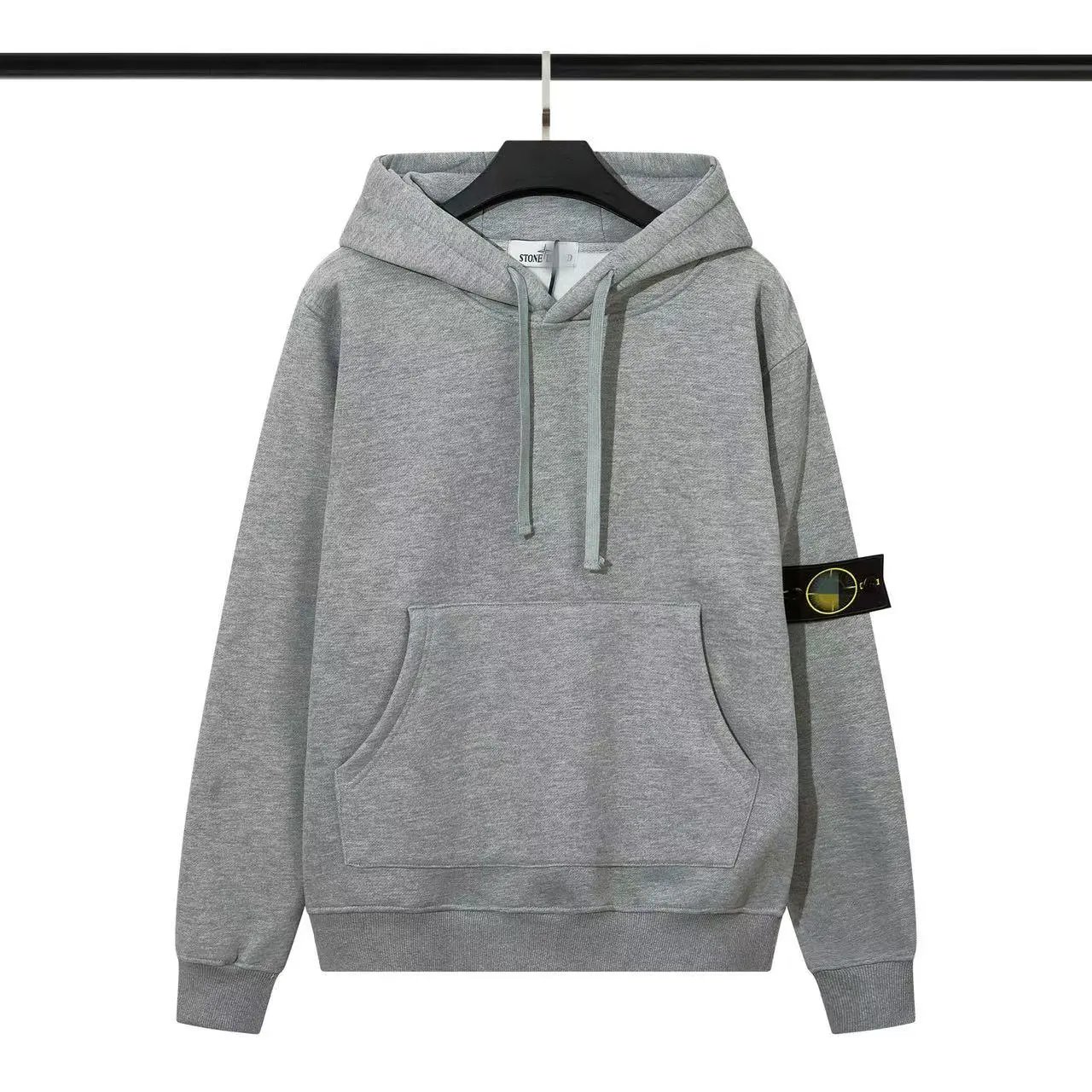 C.P. Company Hoodies & Sweatshirts Quarter-Zip Mock-Neck Sweatshirt with Lens Sleeve Pocket — 35