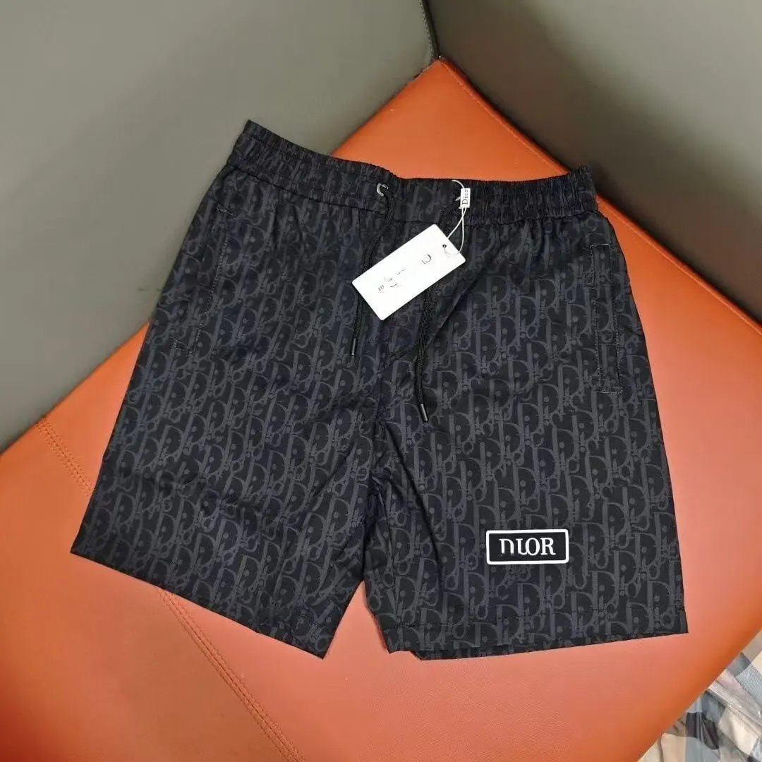 Dior Shorts Drawstring with logo embroidery and monogram side panels — 40
