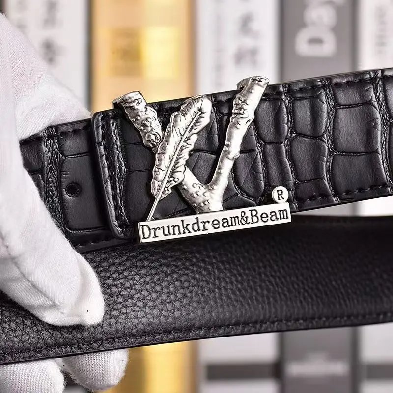 Louis Vuitton Belts LV Initiales buckle embossed monogram belt with contrast stripe — 29