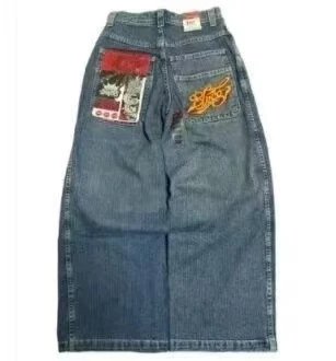 Unbranded Jeans Loose wide-leg graphic embroidered — 29
