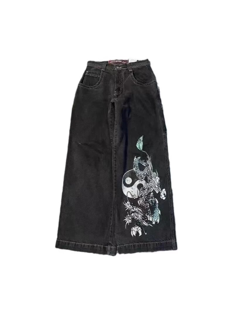 Unbranded Jeans Loose wide-leg graphic embroidered — 24
