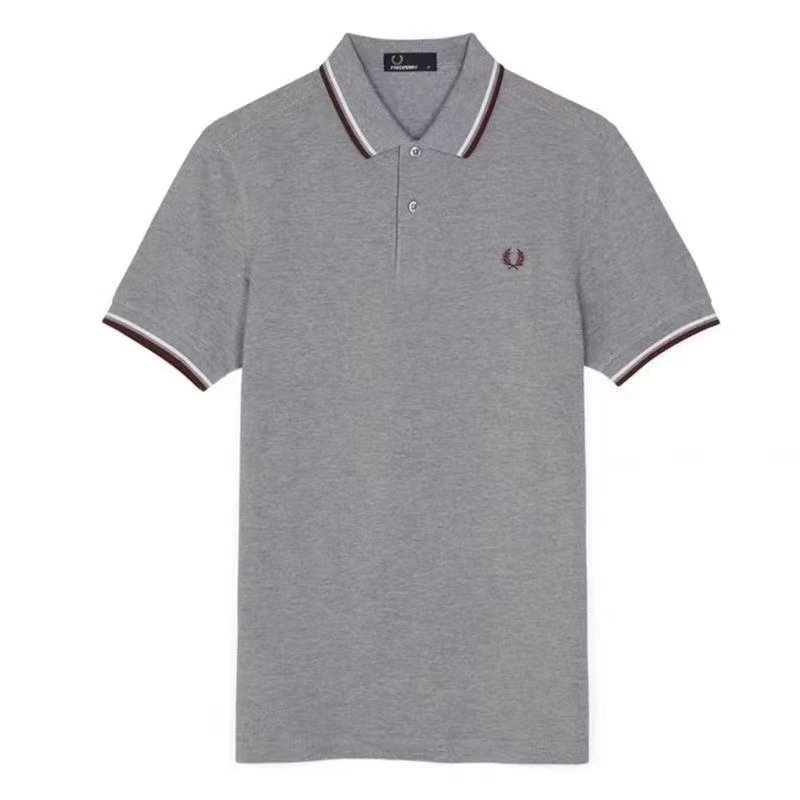 Fred Perry T-Shirts Short-Sleeve Polo Shirt with Tipped Collar and Laurel Wreath Embroidery — 26