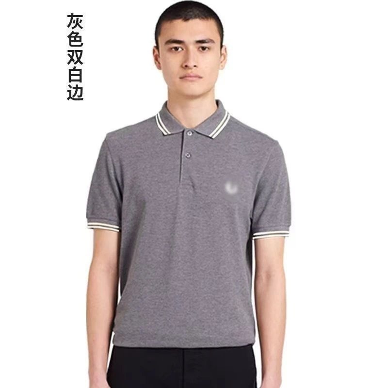 Fred Perry T-Shirts Short-Sleeve Polo Shirt with Tipped Collar and Laurel Wreath Embroidery — 27