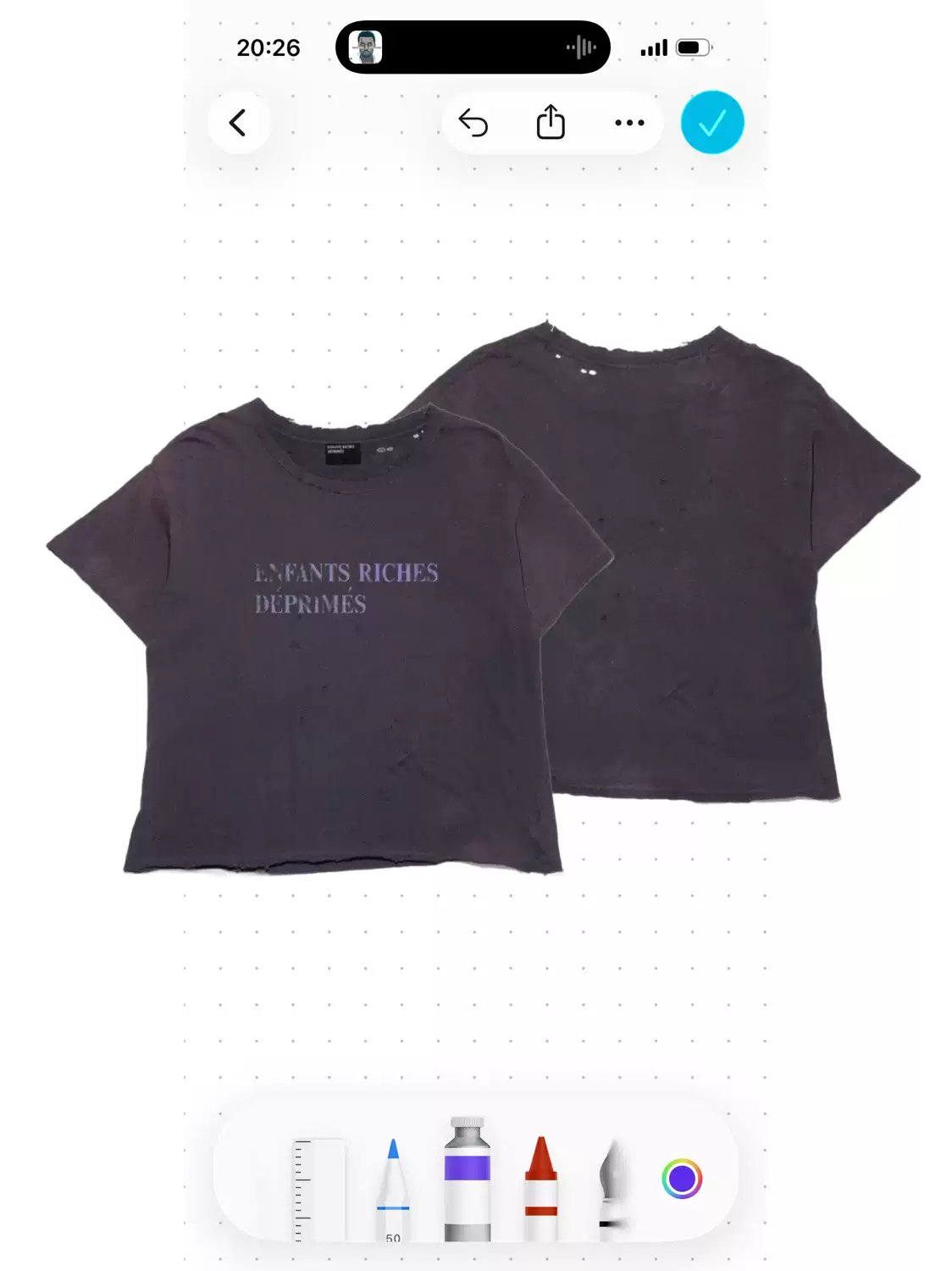 ERD24FW Melancholy Trust Fund Kid Graphic Distressed T-Shirt Crew Neck Short Boxy Fit TM936061875780