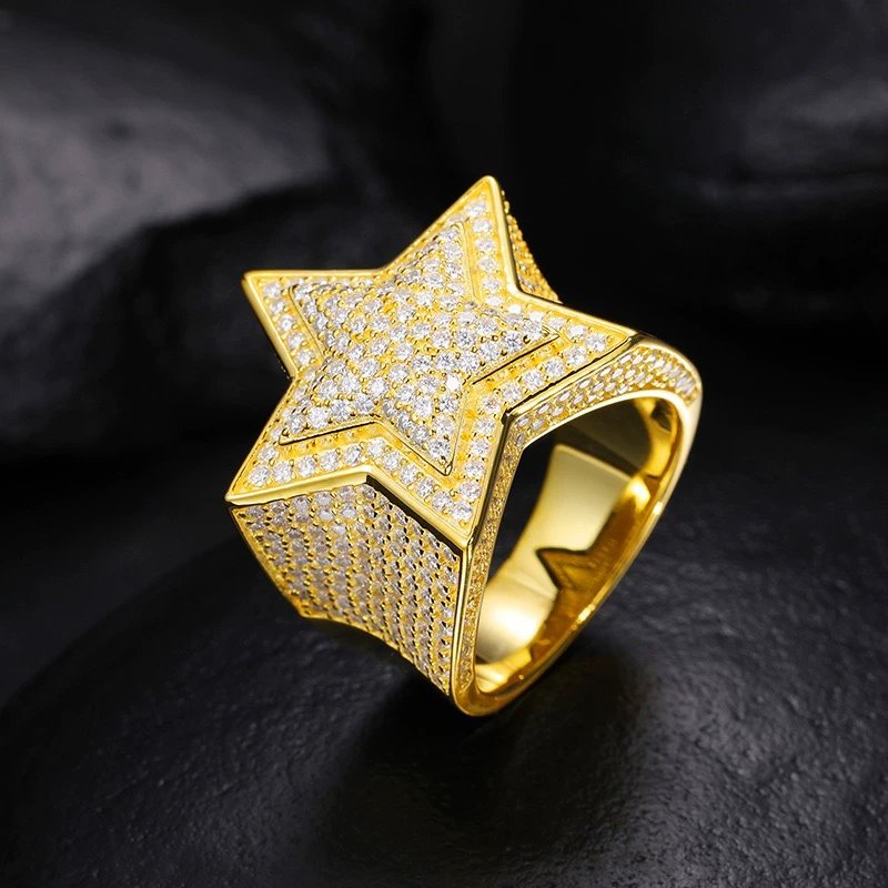 S 925 Silver Moissanite ring for men and women simple stars new temperament versatile ring