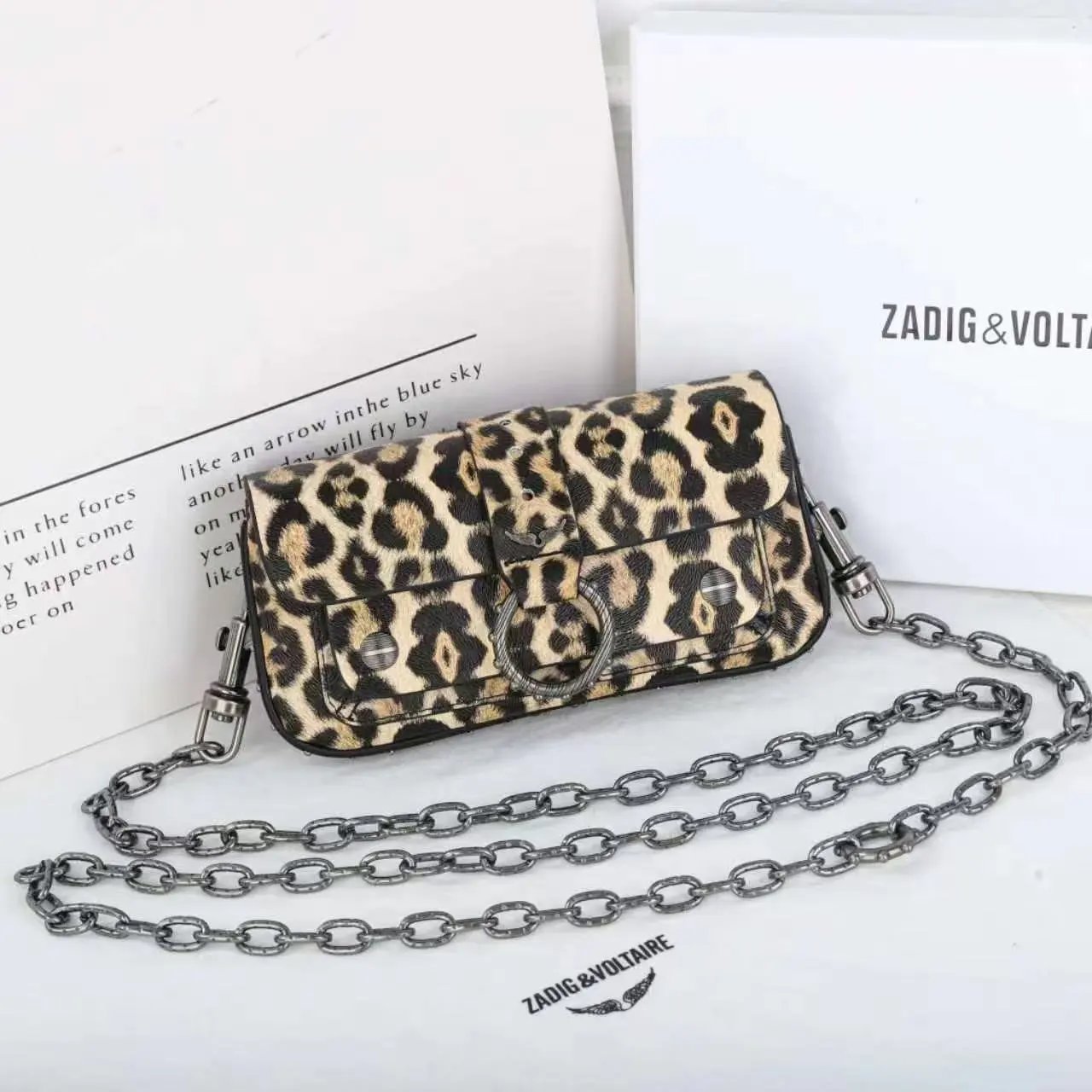 Zadig & Voltaire Wallets Card Holders Zip-around wallet with detachable chain strap — 39 (20*3*11CM)