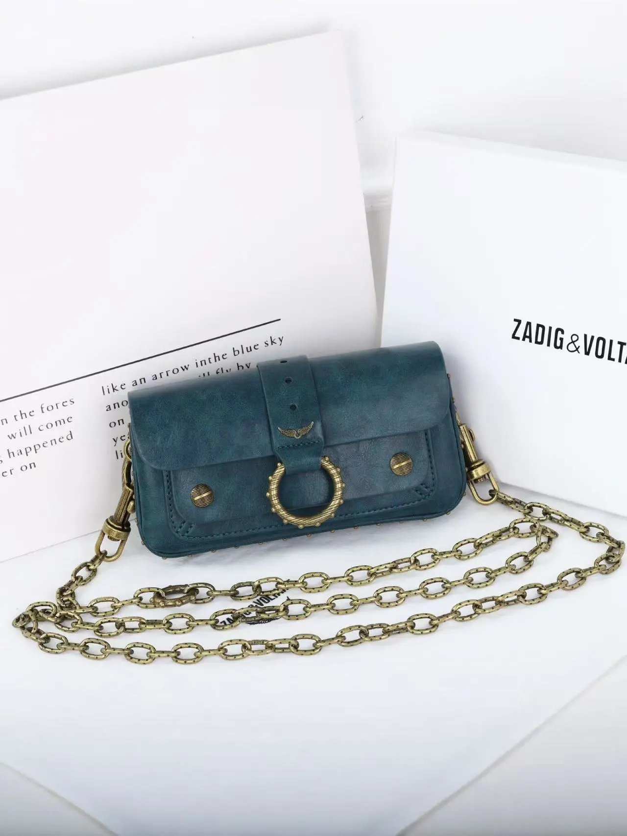 Zadig & Voltaire Wallets Card Holders Zip-around wallet with detachable chain strap — 35 (20*3*11CM)