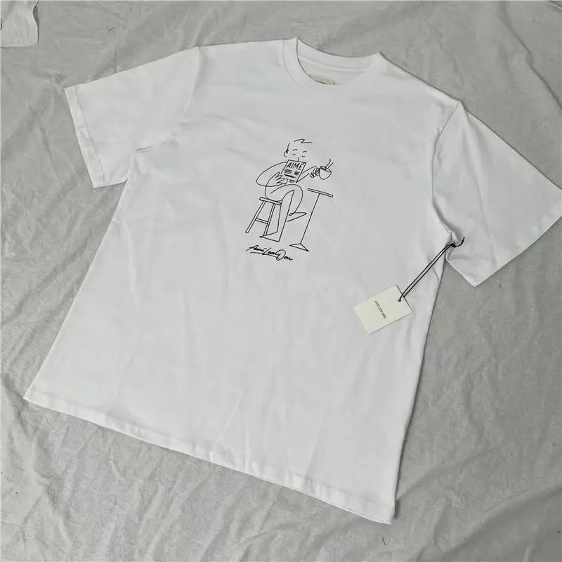 AMI Paris T-Shirts Alexandre Logo Striped Raglan T-Shirt — 31