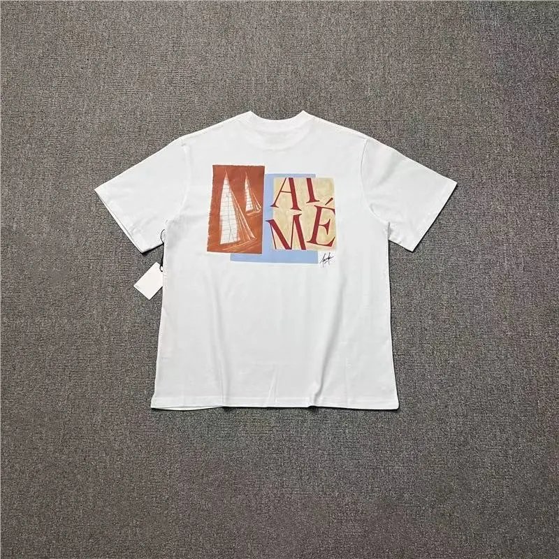 AMI Paris T-Shirts Alexandre Logo Striped Raglan T-Shirt — 7