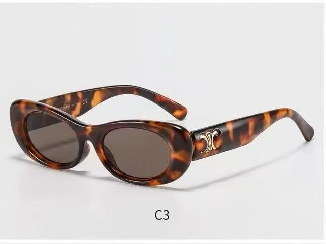 Unbranded Eyewear 4707 Oval Full-Rim Sunglasses with Triple-Bar Temples — 37