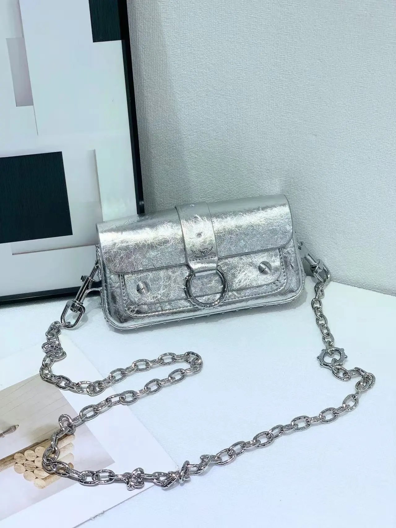 Zadig & Voltaire Wallets Card Holders Zip-around wallet with detachable chain strap — 32 (20*3*11CM)