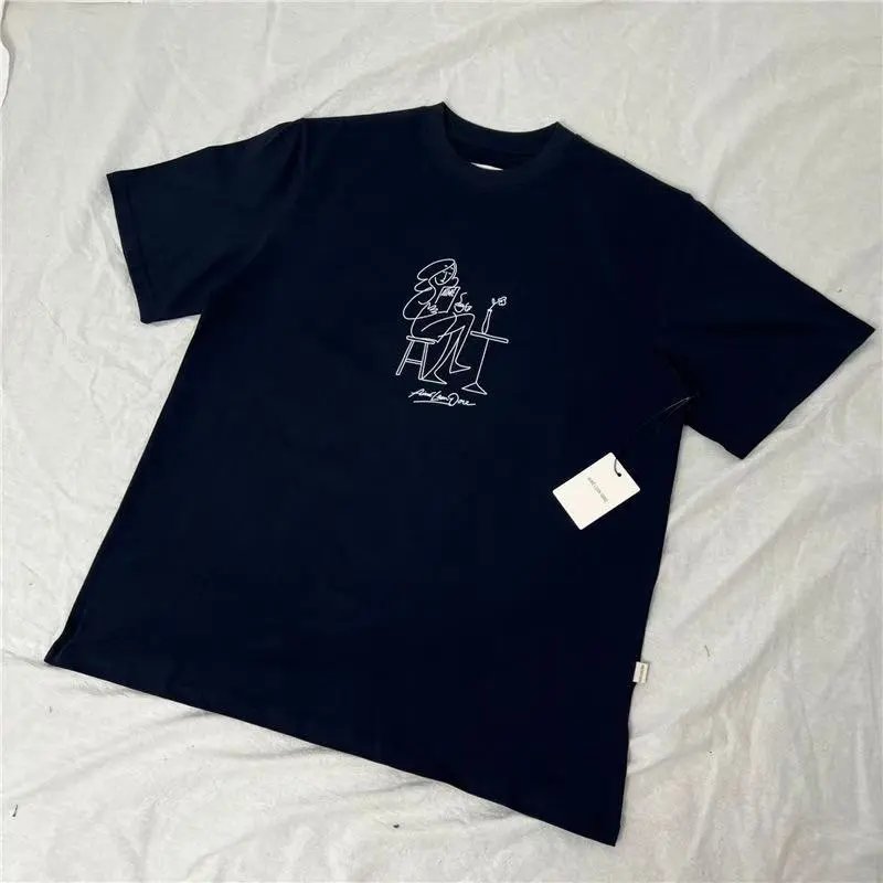 AMI Paris T-Shirts Alexandre Logo Striped Raglan T-Shirt — 23