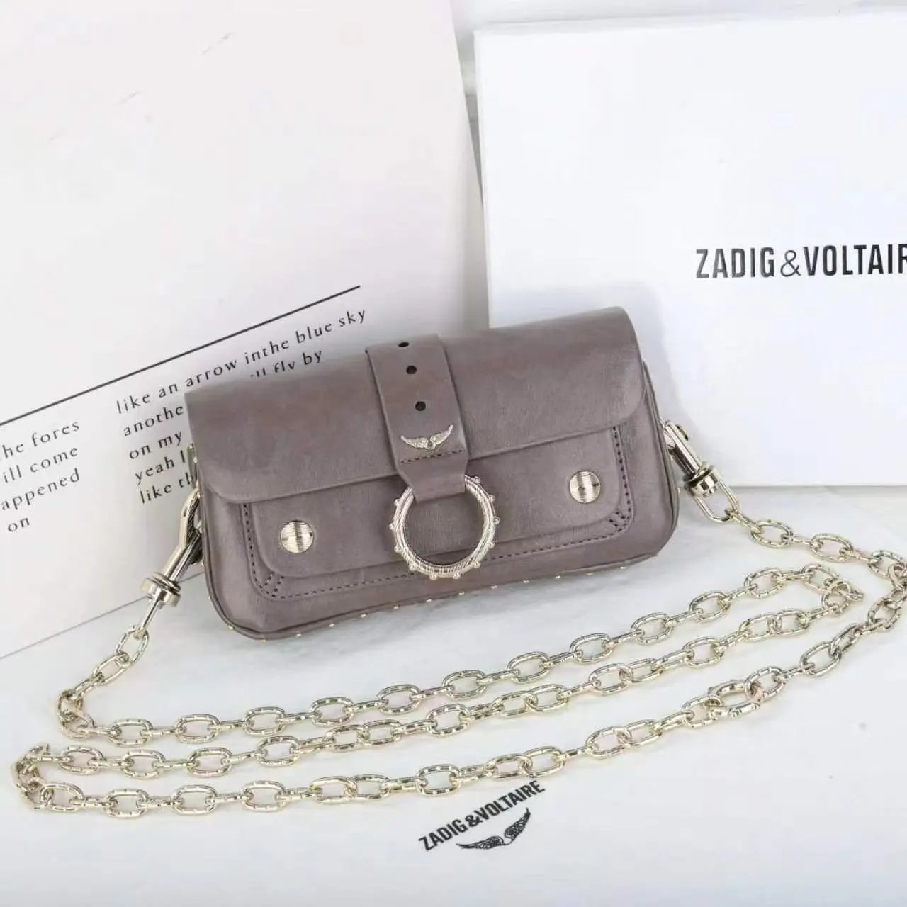 Zadig & Voltaire Wallets Card Holders Zip-around wallet with detachable chain strap — 40 (20*3*11CM)