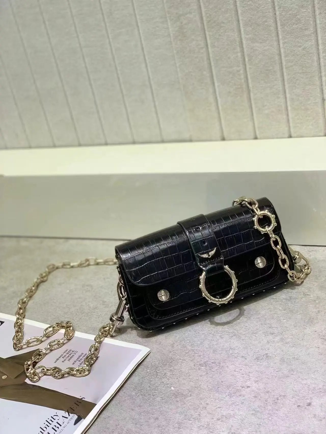 Zadig & Voltaire Wallets Card Holders Zip-around wallet with detachable chain strap — 33 (20*3*11CM)
