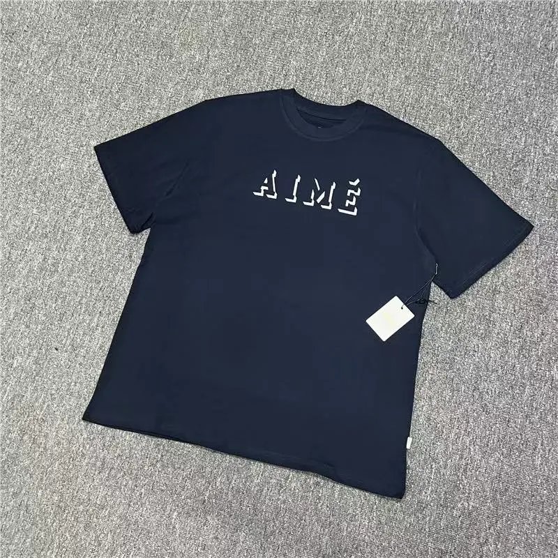 AMI Paris T-Shirts Alexandre Logo Striped Raglan T-Shirt — 15