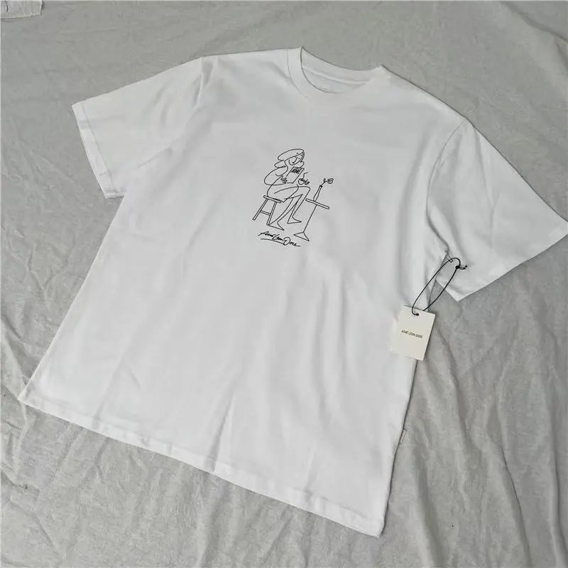 AMI Paris T-Shirts Alexandre Logo Striped Raglan T-Shirt — 22