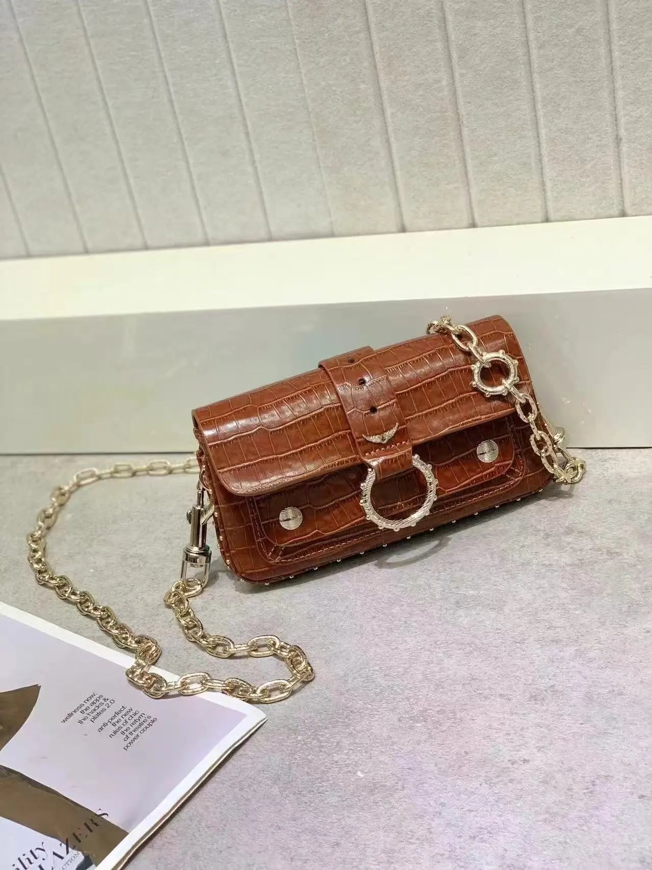 Zadig & Voltaire Wallets Card Holders Zip-around wallet with detachable chain strap — 34 (20*3*11CM)