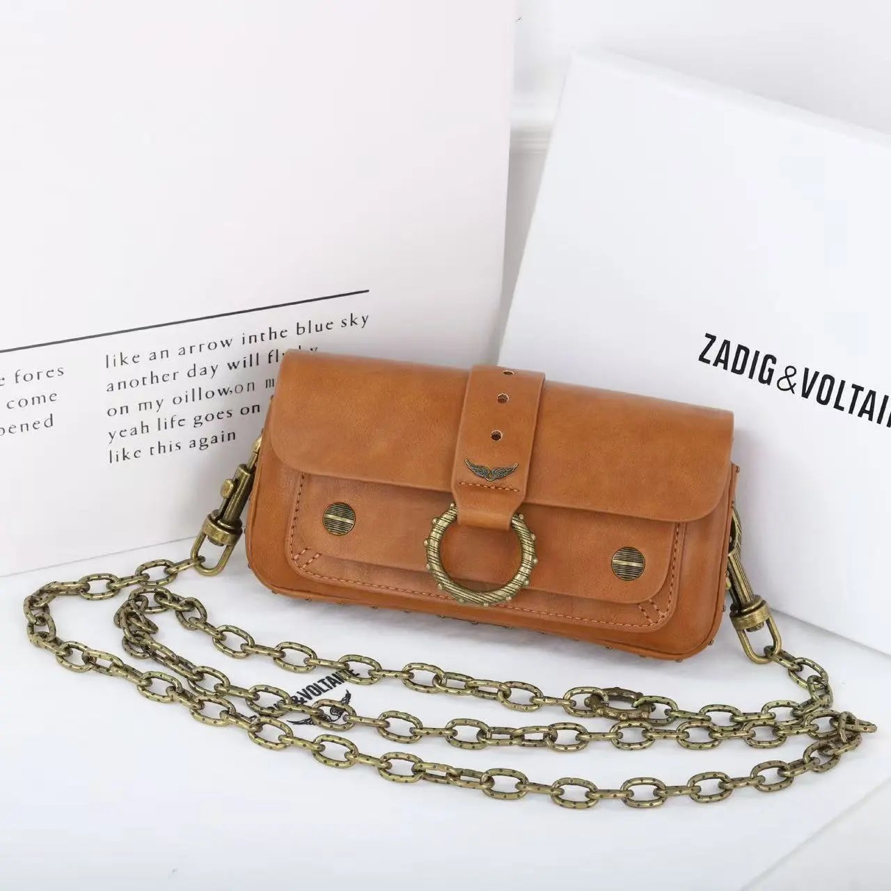 Zadig & Voltaire Wallets Card Holders Zip-around wallet with detachable chain strap — 36 (20*3*11CM)