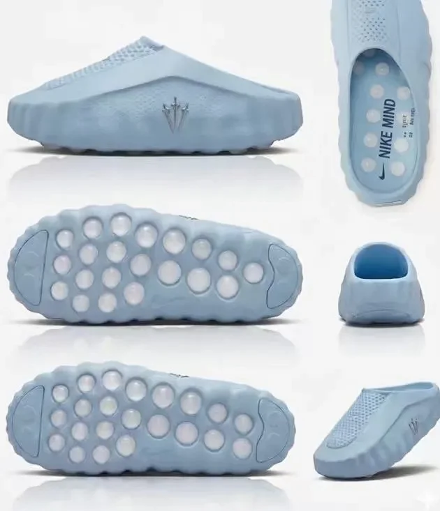 White and blue slippers