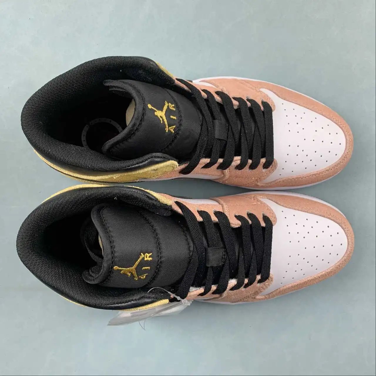 AJ1 Mid Pink Yellow Black Suede – DX4332-800 thumbnail 4
