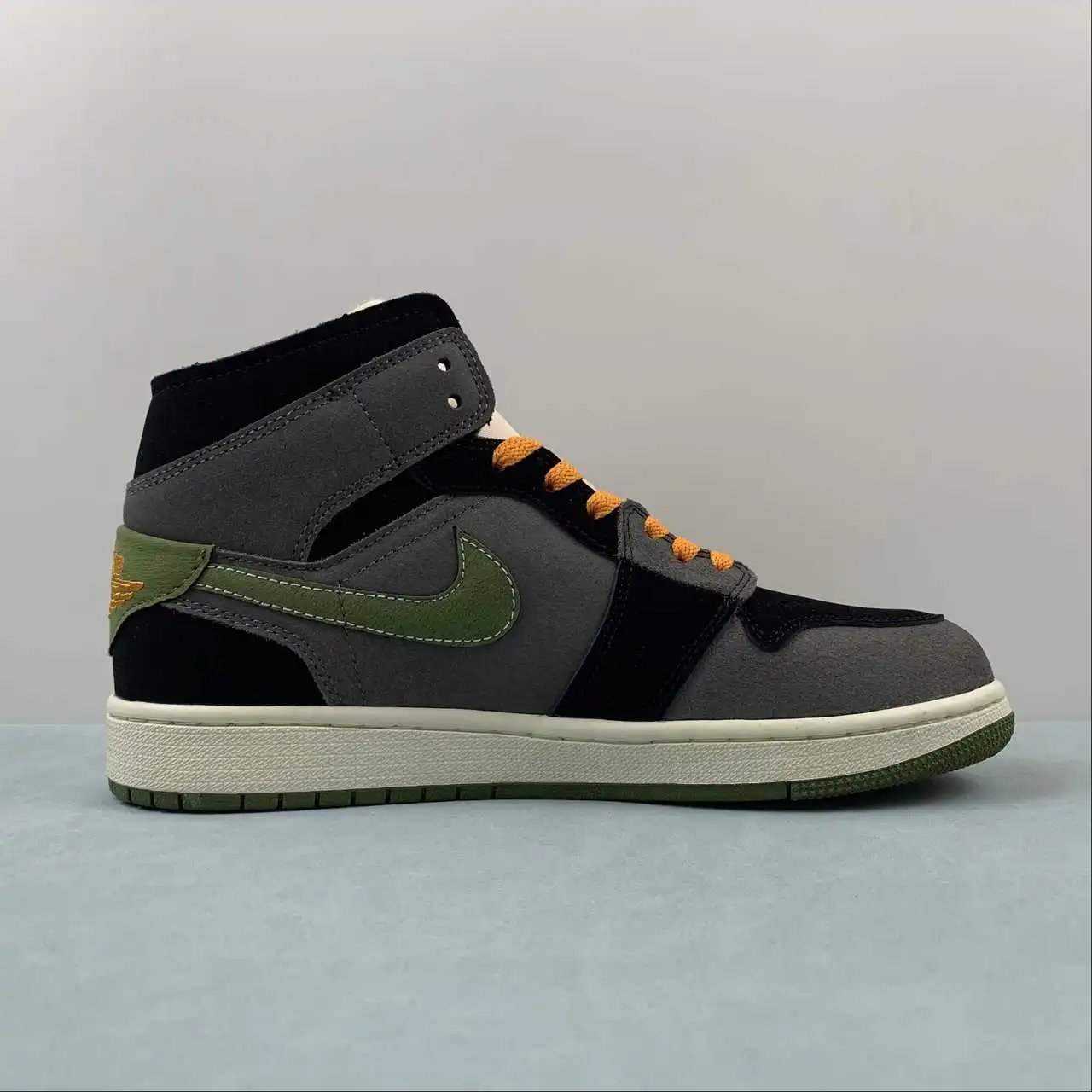 AJ1 Mid Black Grey Orange Olive Green – FD6817-003 thumbnail 3