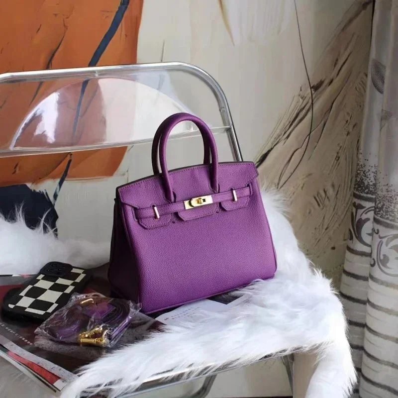 Unbranded Crossbody Bags Bowling bag with multicolour cross appliqués — Hermès-Purple