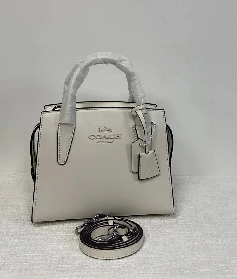Unbranded Crossbody Bags Bowling bag with multicolour cross appliqués — Coach – Pure White Glossy Tote Bag
