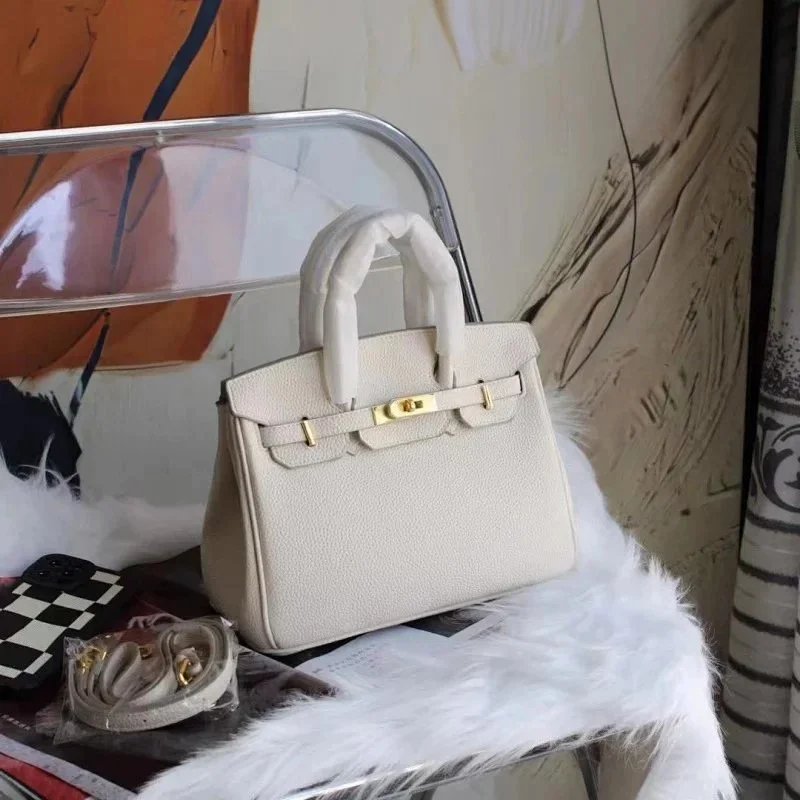 Unbranded Crossbody Bags Bowling bag with multicolour cross appliqués — Hermès – Cream Platinum