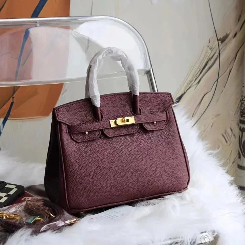 Unbranded Crossbody Bags Bowling bag with multicolour cross appliqués — Hermès – Wine Red