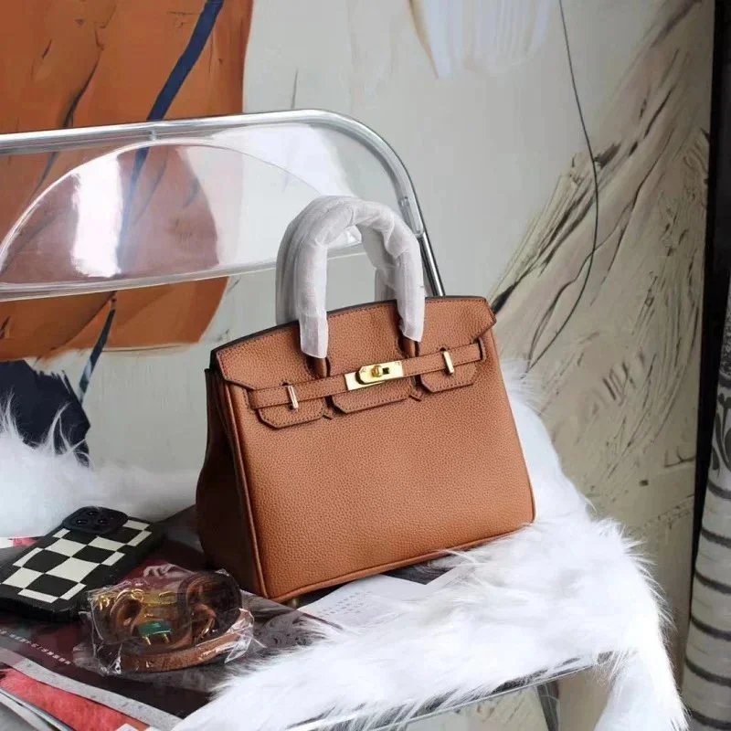 Unbranded Crossbody Bags Bowling bag with multicolour cross appliqués — Hermès-Brown