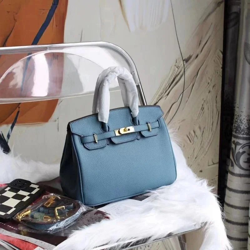 Unbranded Crossbody Bags Bowling bag with multicolour cross appliqués — Hermès – Denim Blue Gold