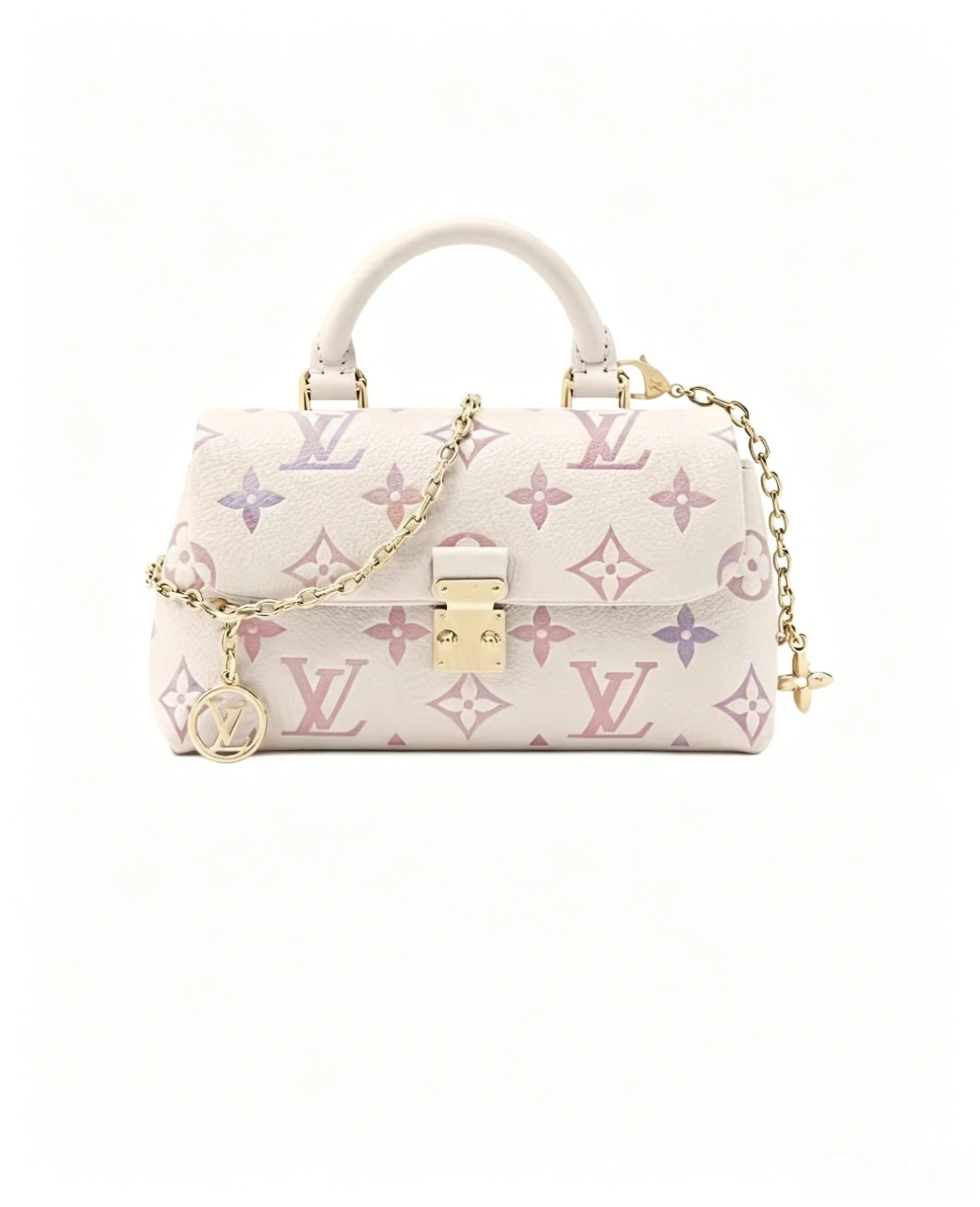 Unbranded Crossbody Bags Bowling bag with multicolour cross appliqués — LV-Iridescent Madeleine