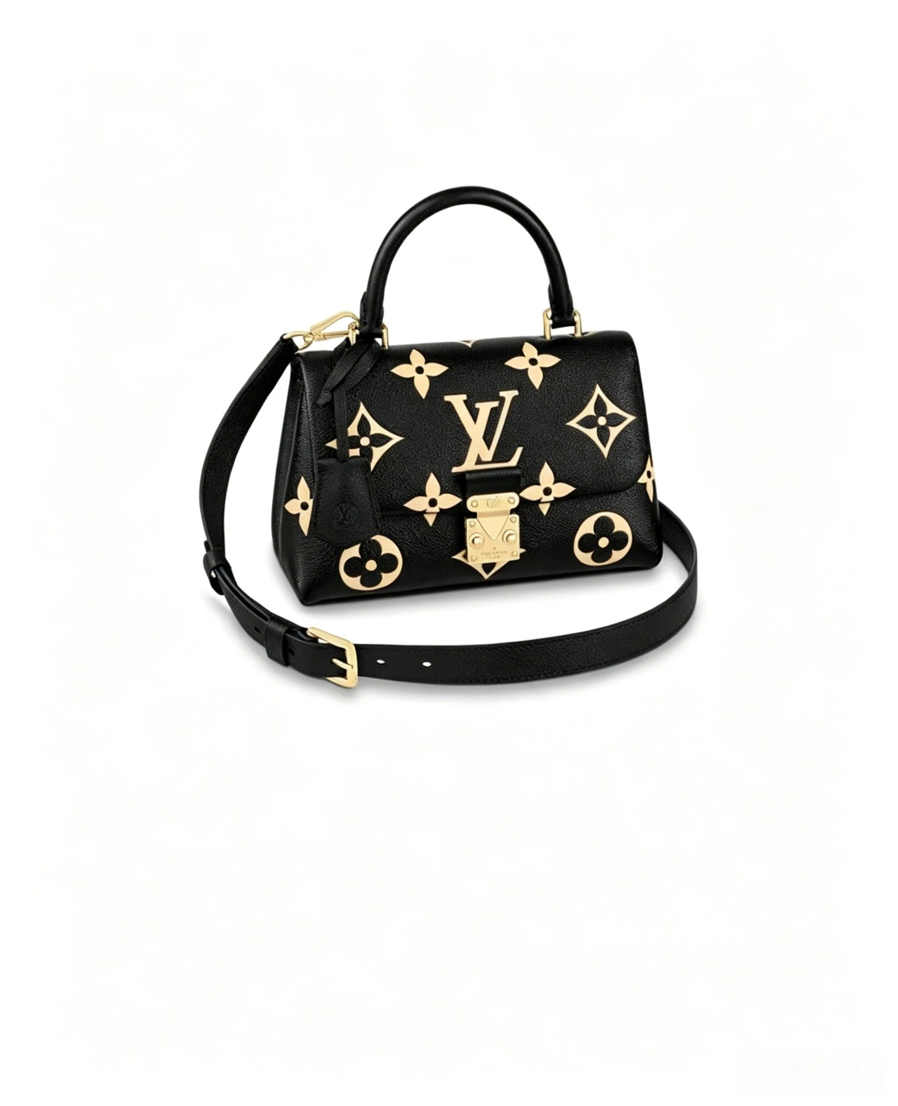 Unbranded Crossbody Bags Bowling bag with multicolour cross appliqués — LV-Black Madeleine
