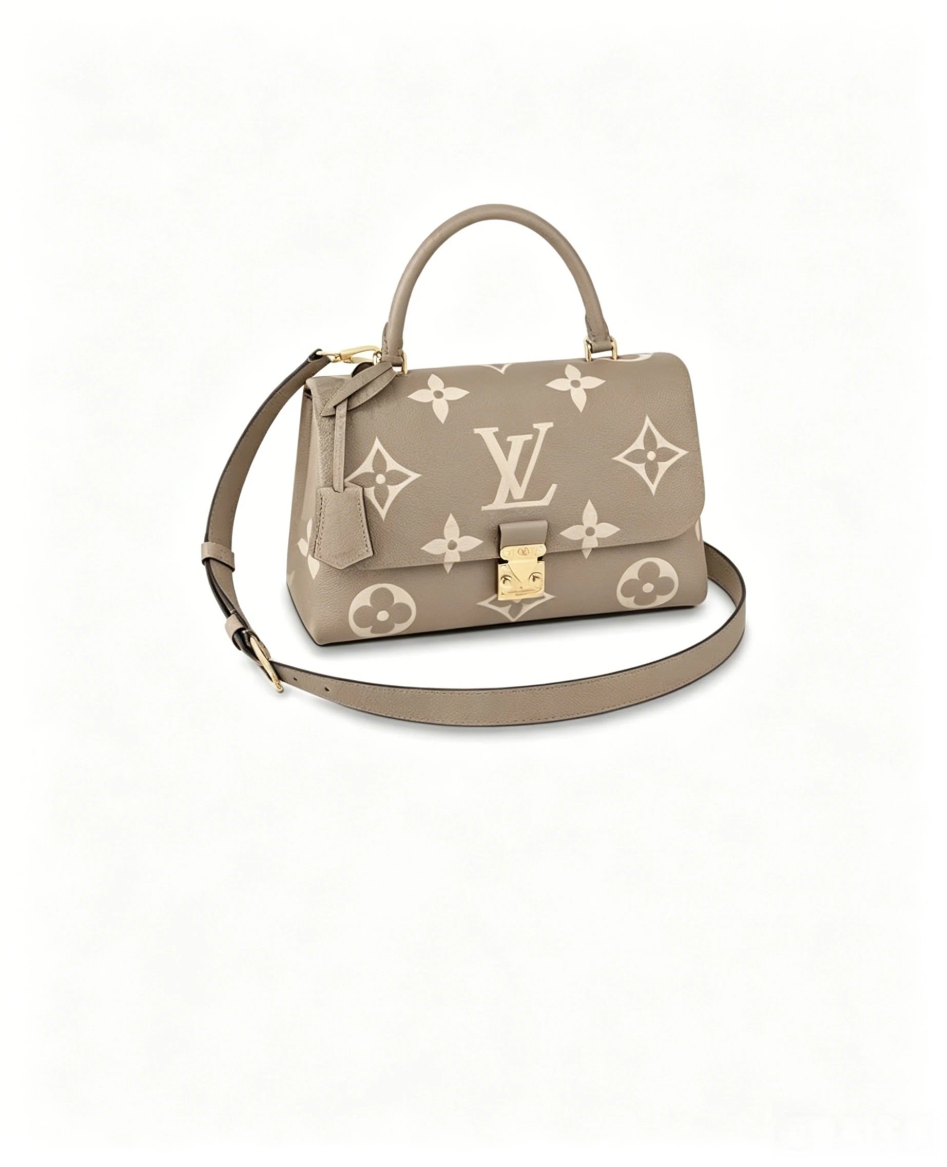 Unbranded Crossbody Bags Bowling bag with multicolour cross appliqués — LV – Elephant Grey Madeleine