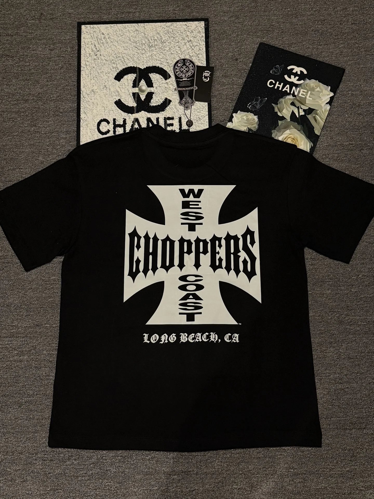 Chrome Hearts West Coast Choppers T-shirt Iron Cross Black