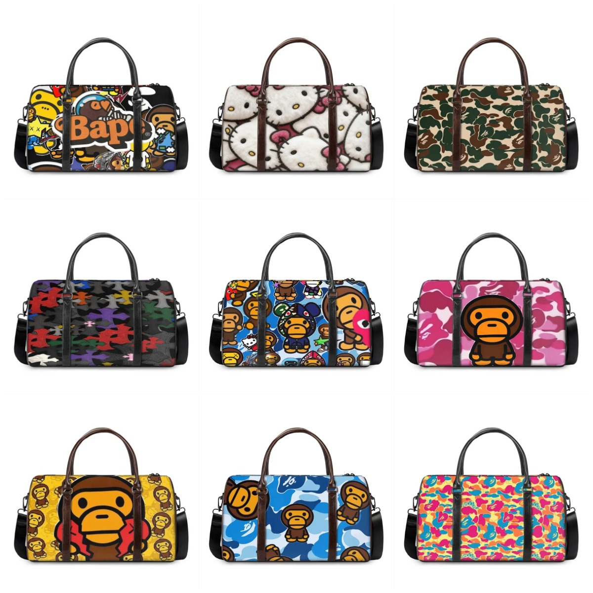 A BATHING APE Travel Bags Head Camouflage Print image 1