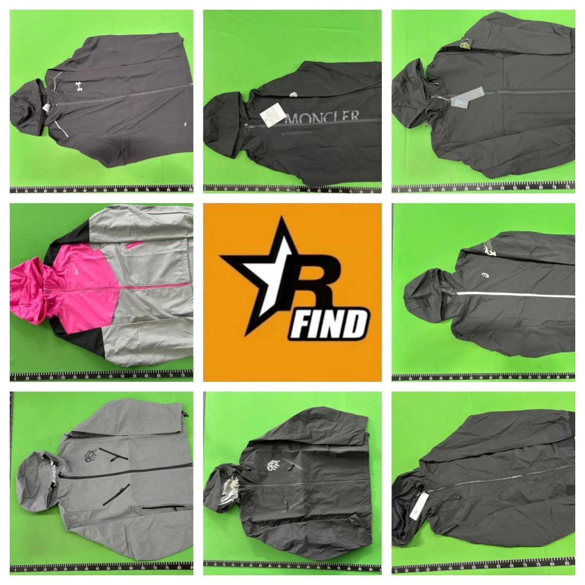 Branded jackets and sportswear