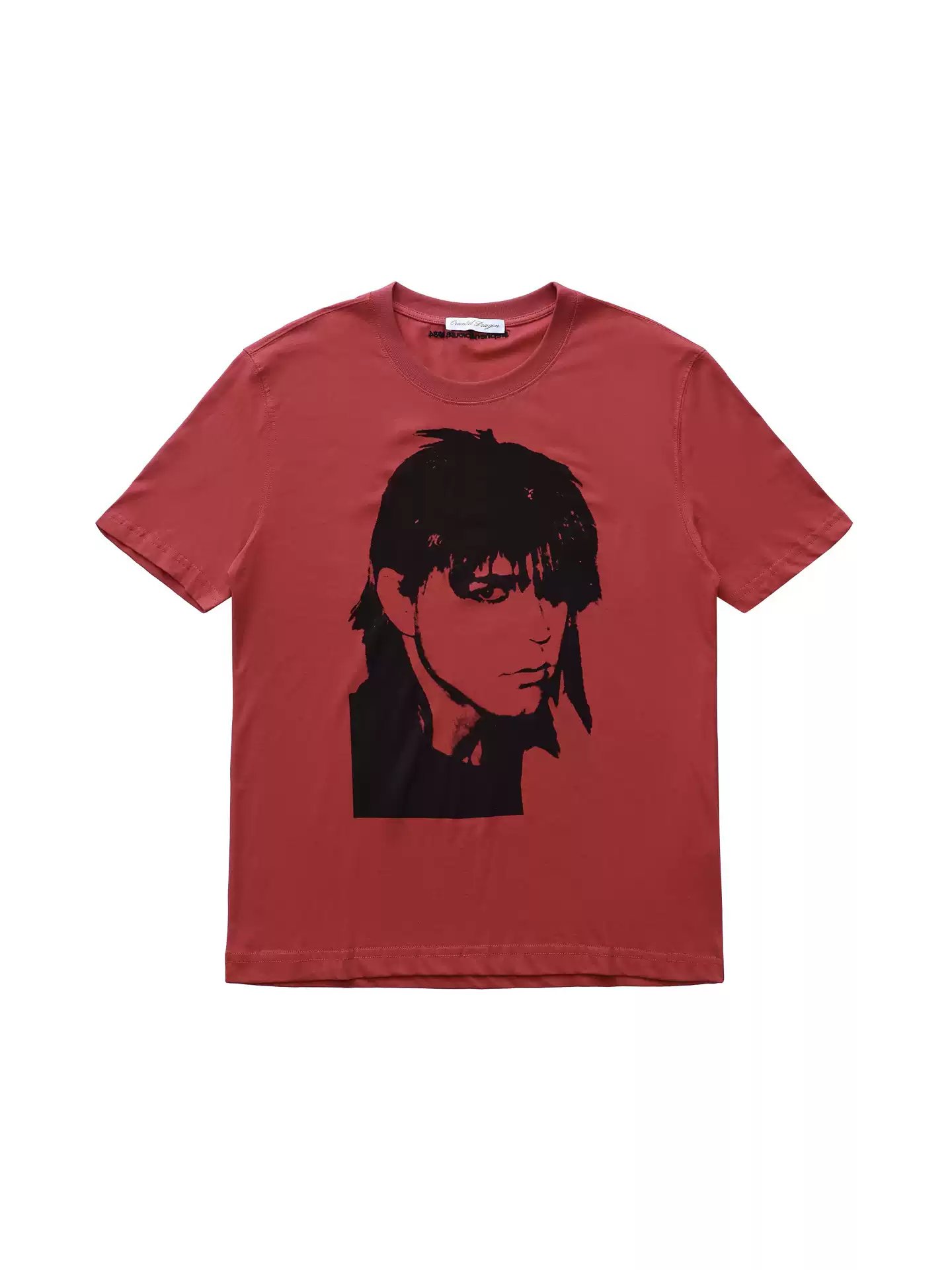 【 Exclusive Stock 】 Oriental Dragon Sama Raf Simons Red Portrait Printed Short, Wide and Short Sleeves