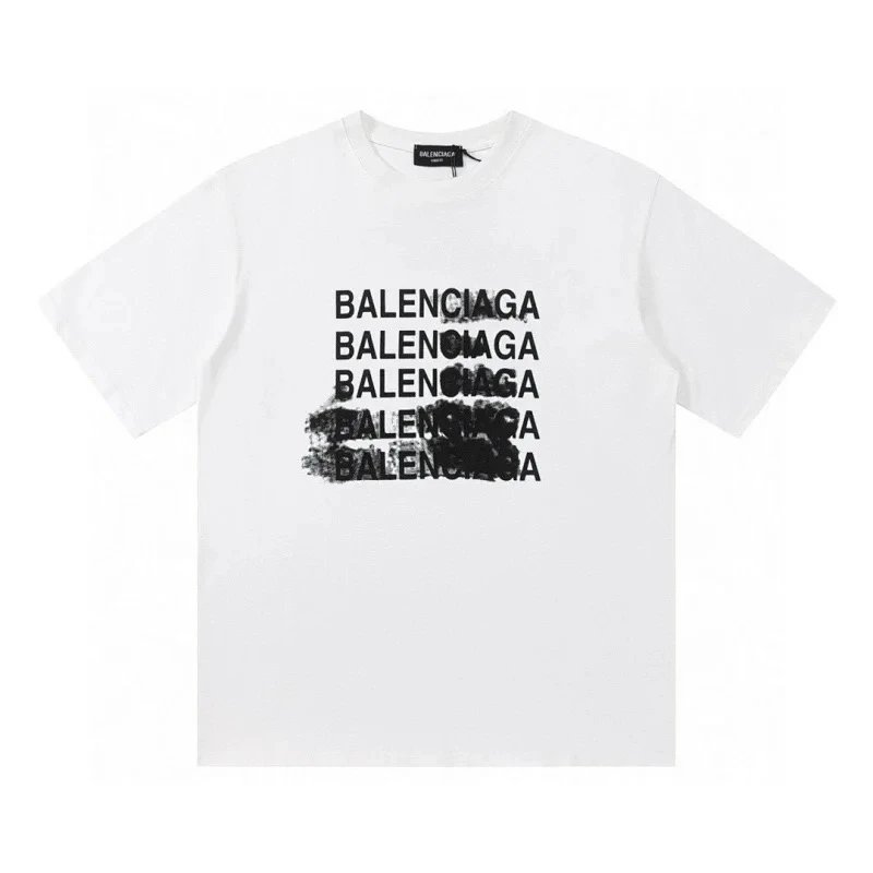 Balenciaga Blurry Logo T-Shirt White Black