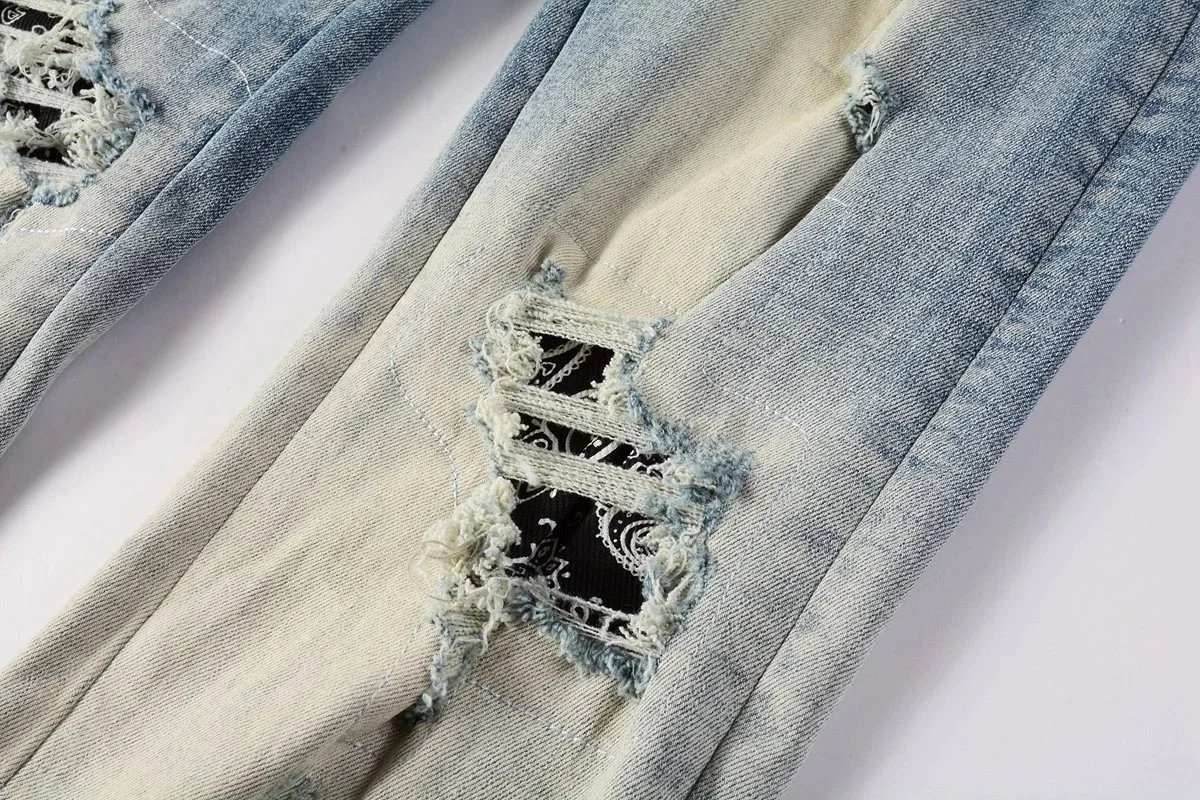 AMIRI three-label ripped jeans product detail 7
